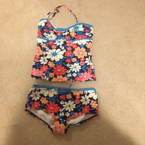Girls floral tankini swimsuit